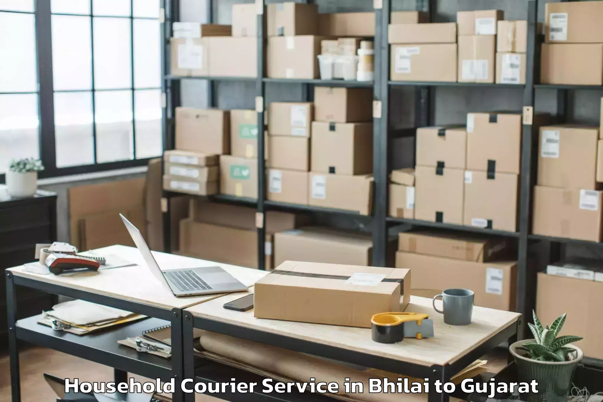 Reliable Bhilai to Kalol Household Courier